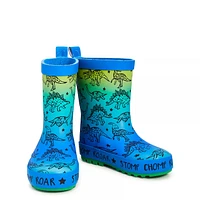 Toddler Boys' Waterproof Ombre Dino Rainboot