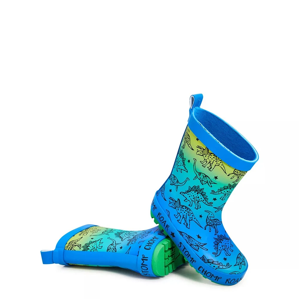 Toddler Boys' Waterproof Ombre Dino Rainboot