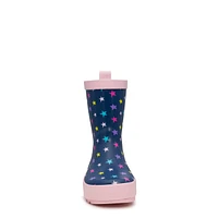 Toddler Girls' Stars and Rainbow Waterproof Rain Boot