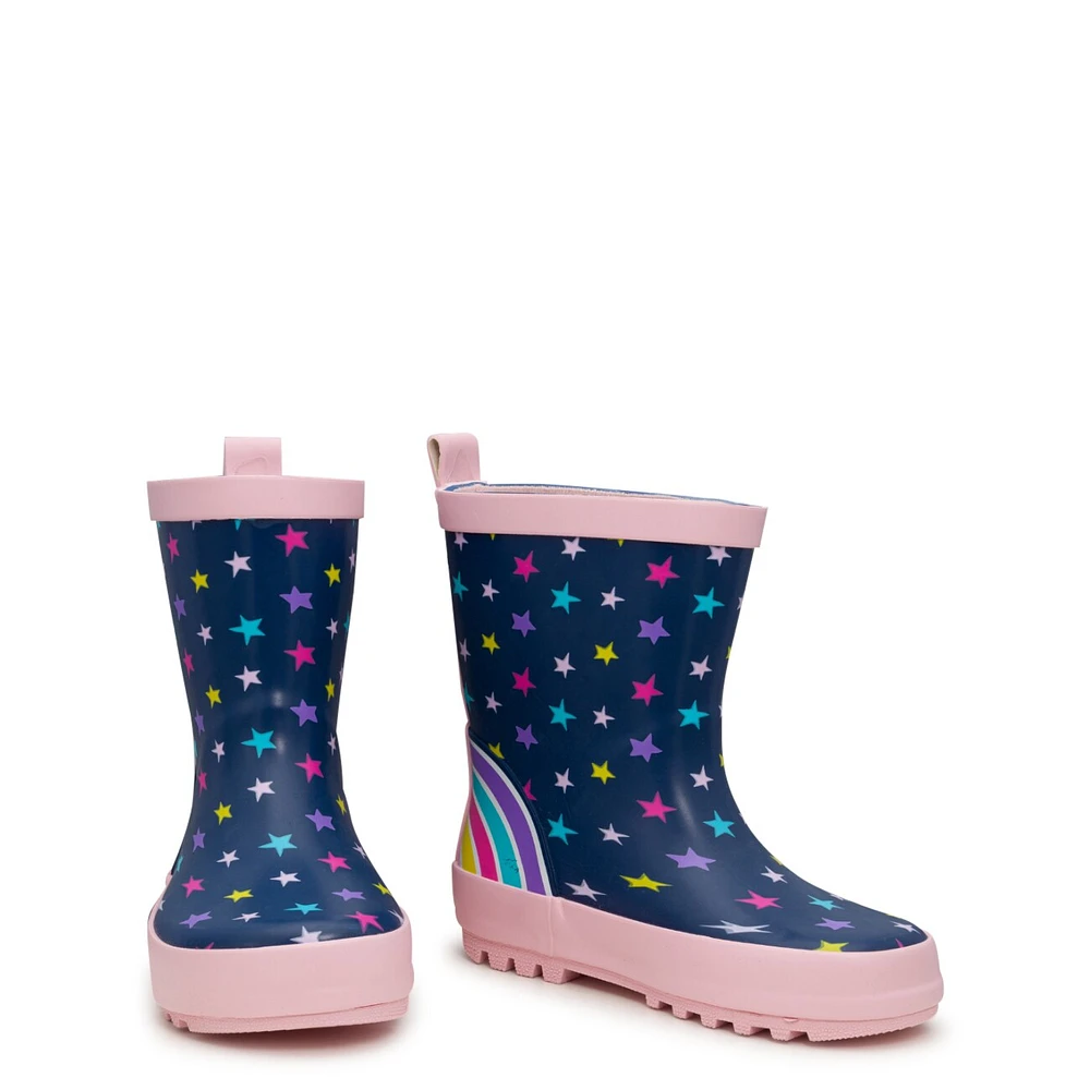 Toddler Girls' Stars and Rainbow Waterproof Rain Boot