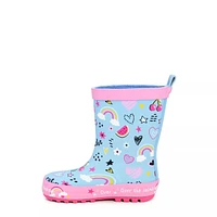 Toddler Girls' Waterproof Rainbow Rainboot