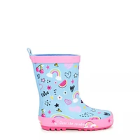 Toddler Girls' Waterproof Rainbow Rainboot