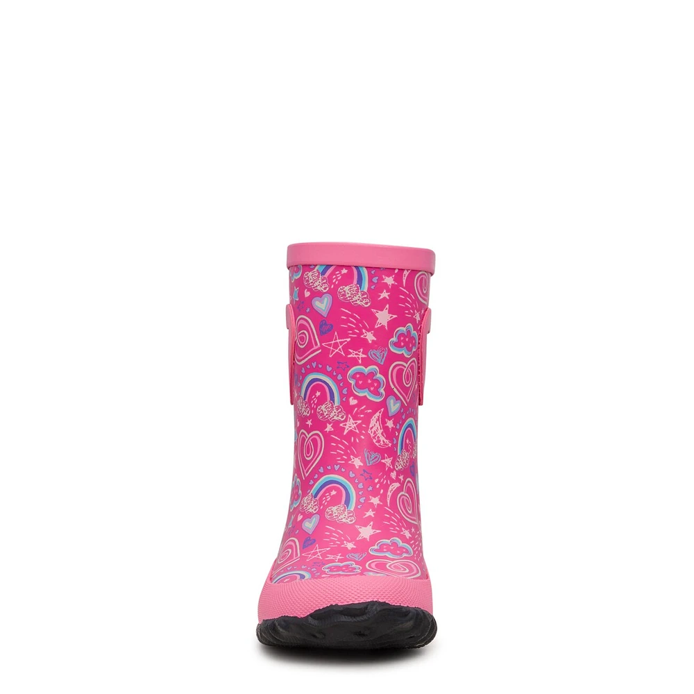 Toddler Girls' Twisty Heart Waterproof Rain Boot