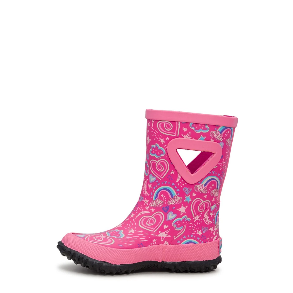 Toddler Girls' Twisty Heart Waterproof Rain Boot