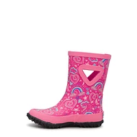 Toddler Girls' Twisty Heart Waterproof Rain Boot