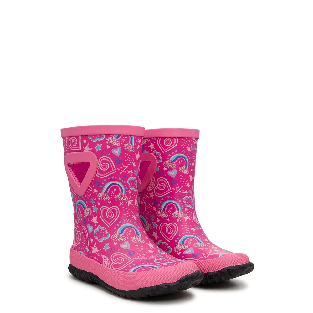 Toddler Girls' Twisty Heart Waterproof Rain Boot