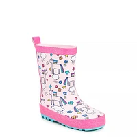 Toddler Girls' Unicorn Waterproof Rainboot