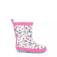 Toddler Girls' Unicorn Waterproof Rainboot