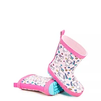 Toddler Girls' Unicorn Waterproof Rainboot