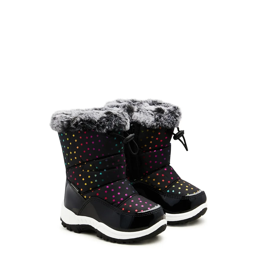 Toddler Girls’ Rainbow Stars Waterproof Winter Boot