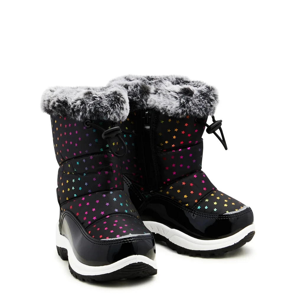 Toddler Girls’ Rainbow Stars Waterproof Winter Boot