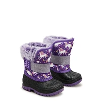 Toddler Girls' Unicorn Waterproof Winter Boot