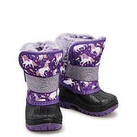 Toddler Girls' Unicorn Waterproof Winter Boot