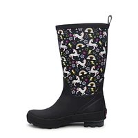 Youth Girls' Unicorn Waterproof Rain Boot