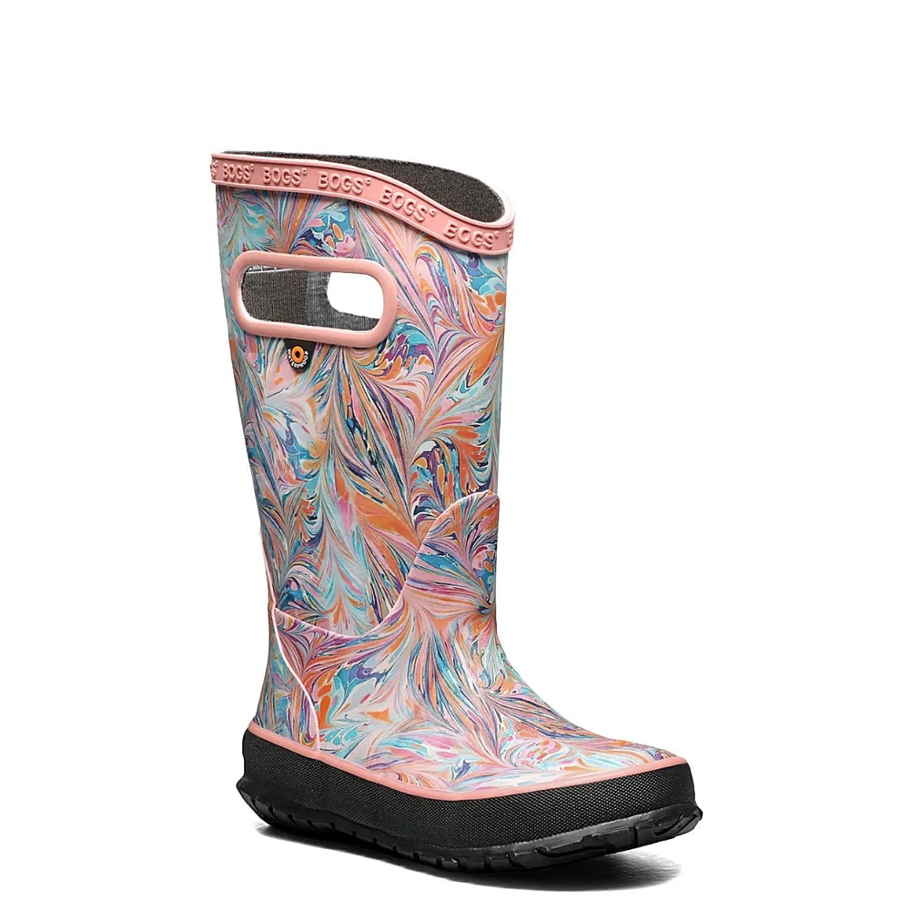 Youth Girls' Marble Waterproof Rain Boot