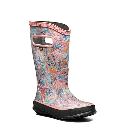 Youth Girls' Marble Waterproof Rain Boot