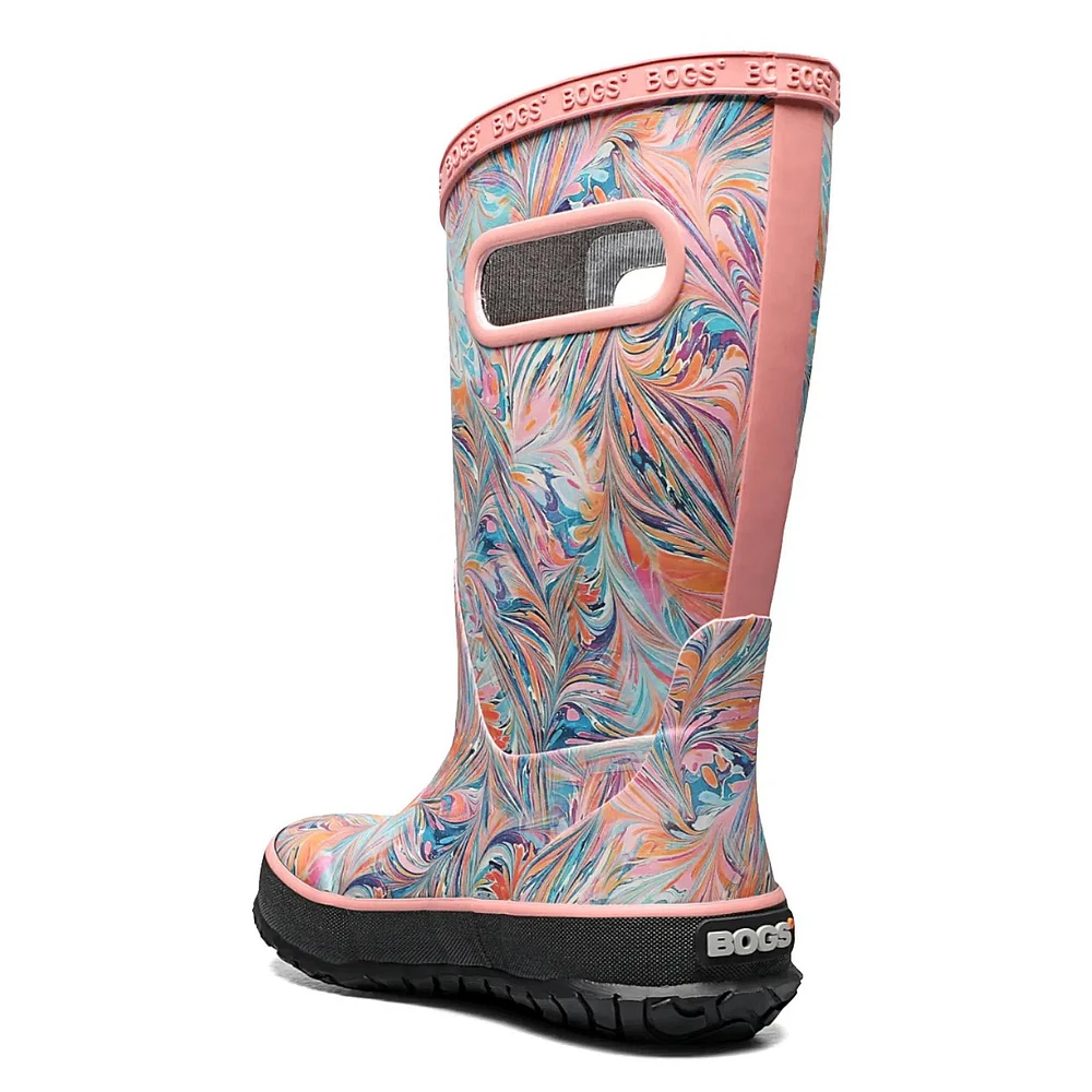 Youth Girls' Marble Waterproof Rain Boot