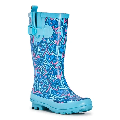 Girl's Waterproof Doodle Rainboot