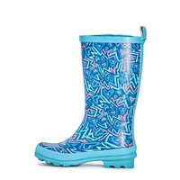 Girl's Waterproof Doodle Rainboot