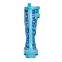 Girl's Waterproof Doodle Rainboot