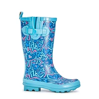 Girl's Waterproof Doodle Rainboot