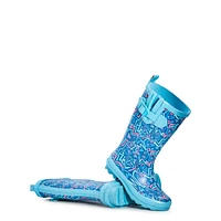 Girl's Waterproof Doodle Rainboot
