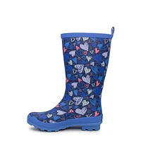 Youth Girls' Hearts Waterproof Rain Boot