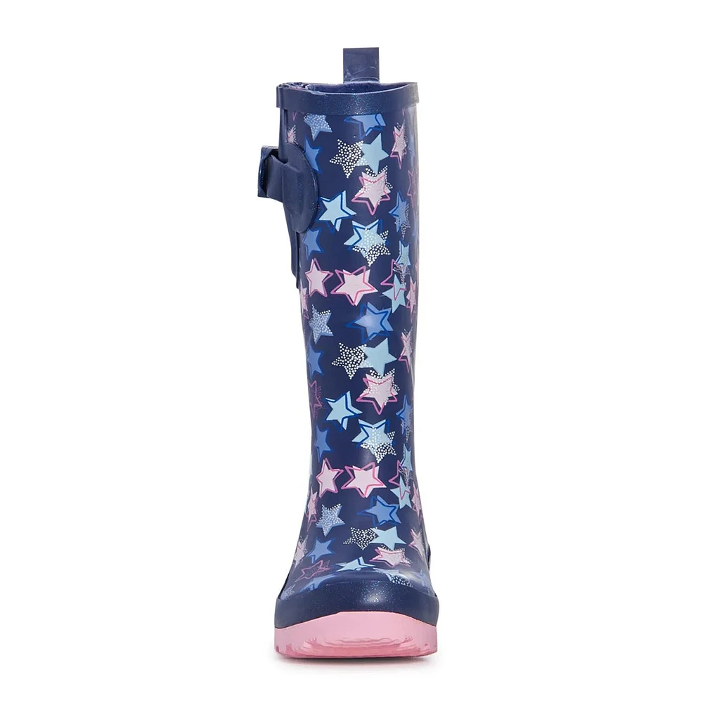 Youth Girls' Stars Waterproof Rain Boot
