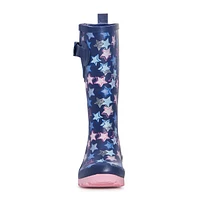 Youth Girls' Stars Waterproof Rain Boot