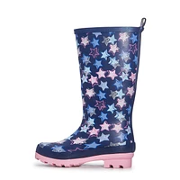 Youth Girls' Stars Waterproof Rain Boot