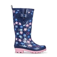 Youth Girls' Stars Waterproof Rain Boot