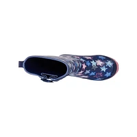 Youth Girls' Stars Waterproof Rain Boot