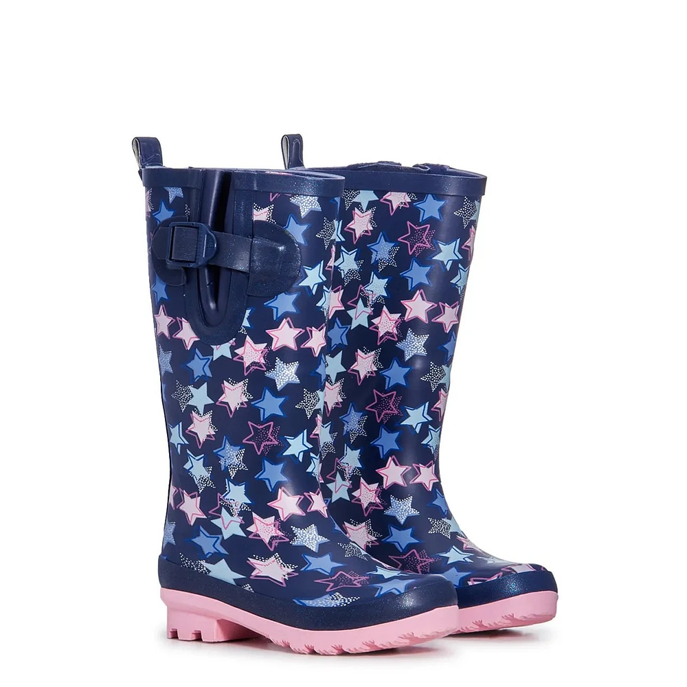 Youth Girls' Stars Waterproof Rain Boot