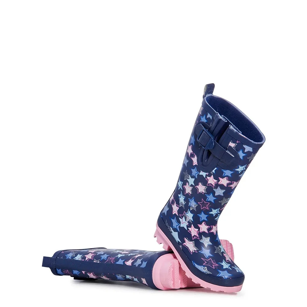 Youth Girls' Stars Waterproof Rain Boot
