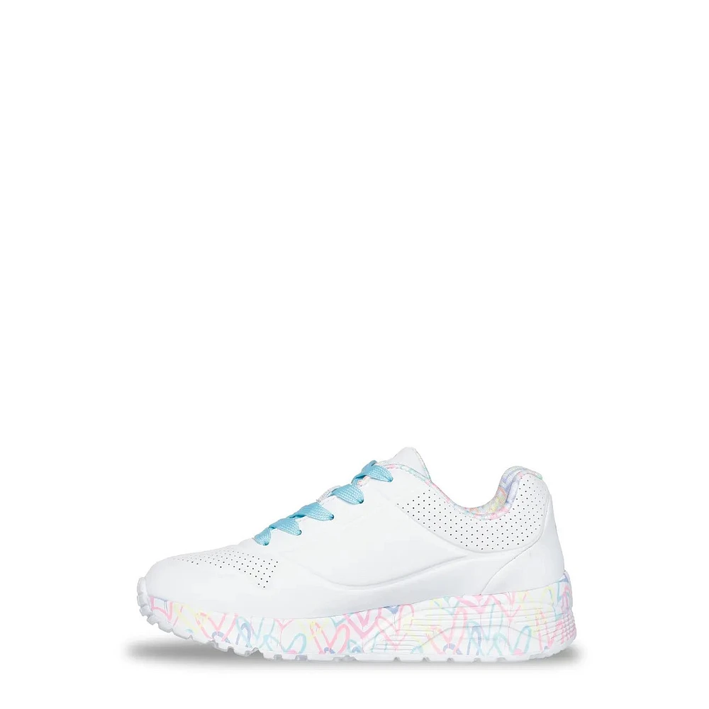 Girl's Skechers x JGoldCrown Uno Lite Lovely Luv Sneakers