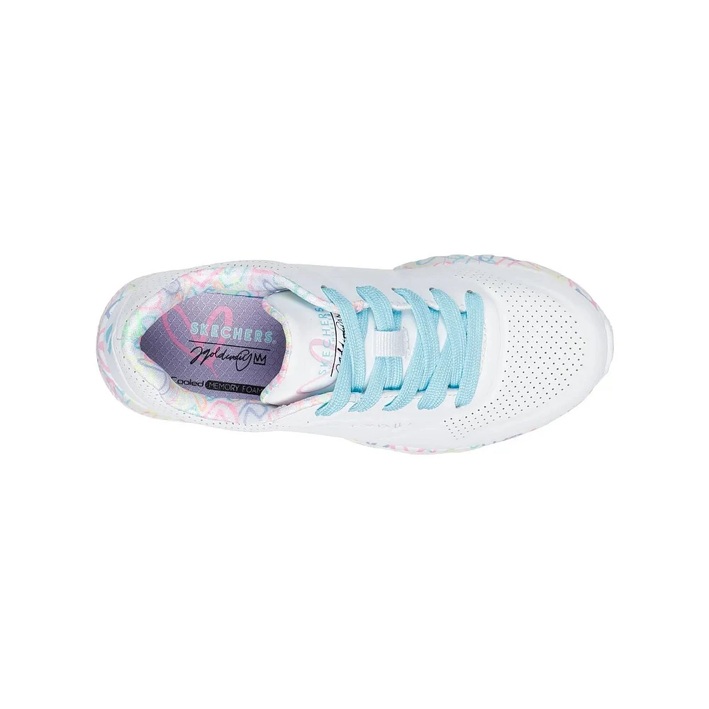 Girl's Skechers x JGoldCrown Uno Lite Lovely Luv Sneakers