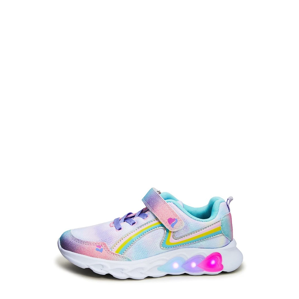 Youth Girls' Rainbow Hearts Light-Up Running Shoe