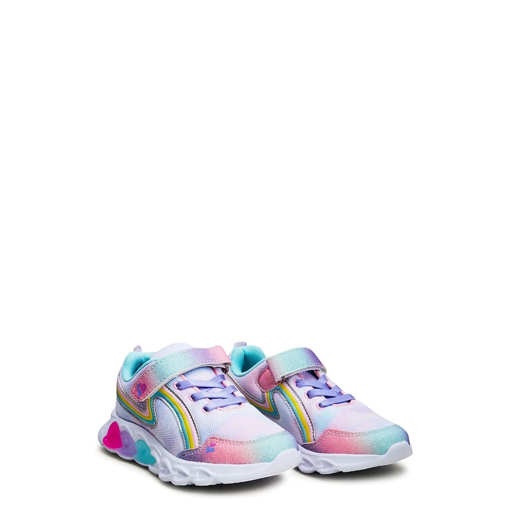 Youth Girls' Rainbow Hearts Light-Up Running Shoe