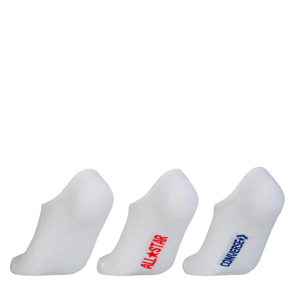 Kids' Chn Basic Inv Wordmark No Show Socks - 3 Pack