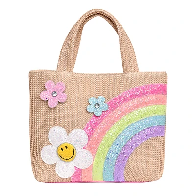 Kids' Daisy Straw Mini Tote Bag