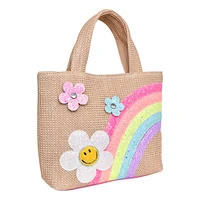 Kids' Daisy Straw Mini Tote Bag