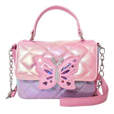 Kids' Butterfly Quilted Crossbody Bag