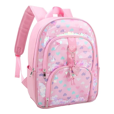 Heart Print Confetti Large Backpack