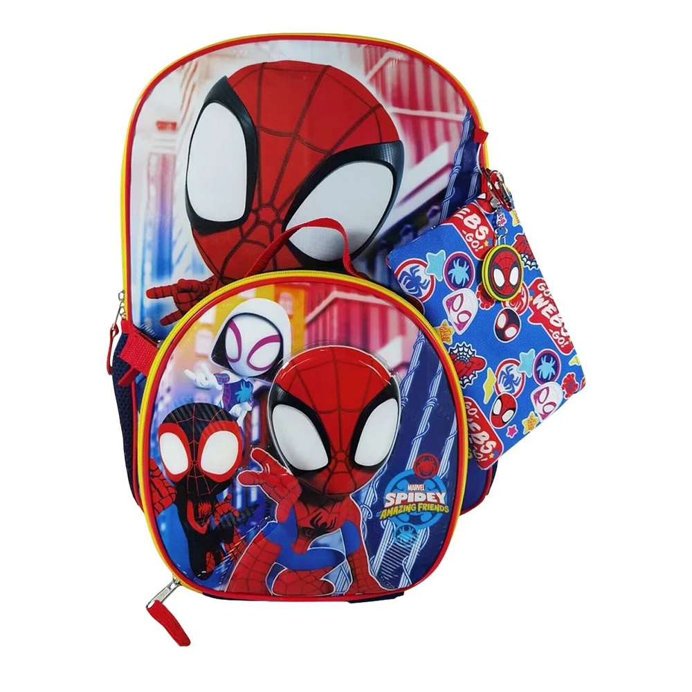 Kids' Spidey & Friends Backpack & Lunch Box 5pc Set