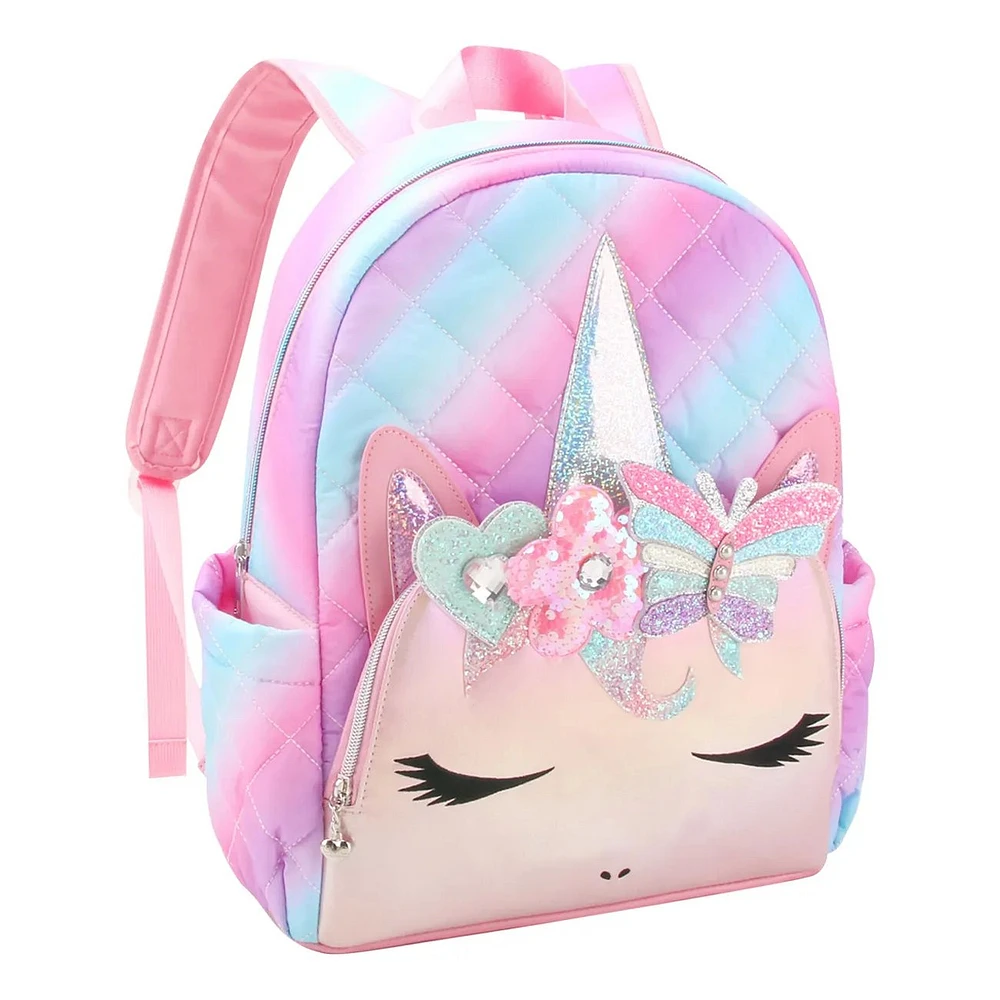 Gwen Heart Daisy Butterfly Quilted Large Backpack