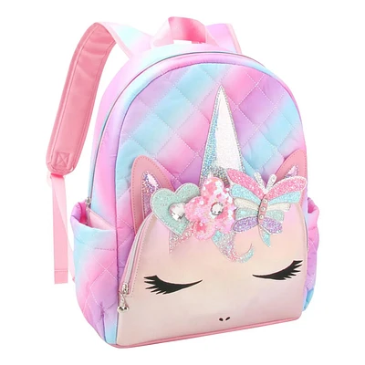 Gwen Heart Daisy Butterfly Quilted Large Backpack