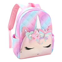 Gwen Heart Daisy Butterfly Quilted Large Backpack