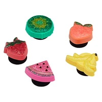 Sparkle Glitter Fruits 3D Jibbitz Charms - 5 Pack