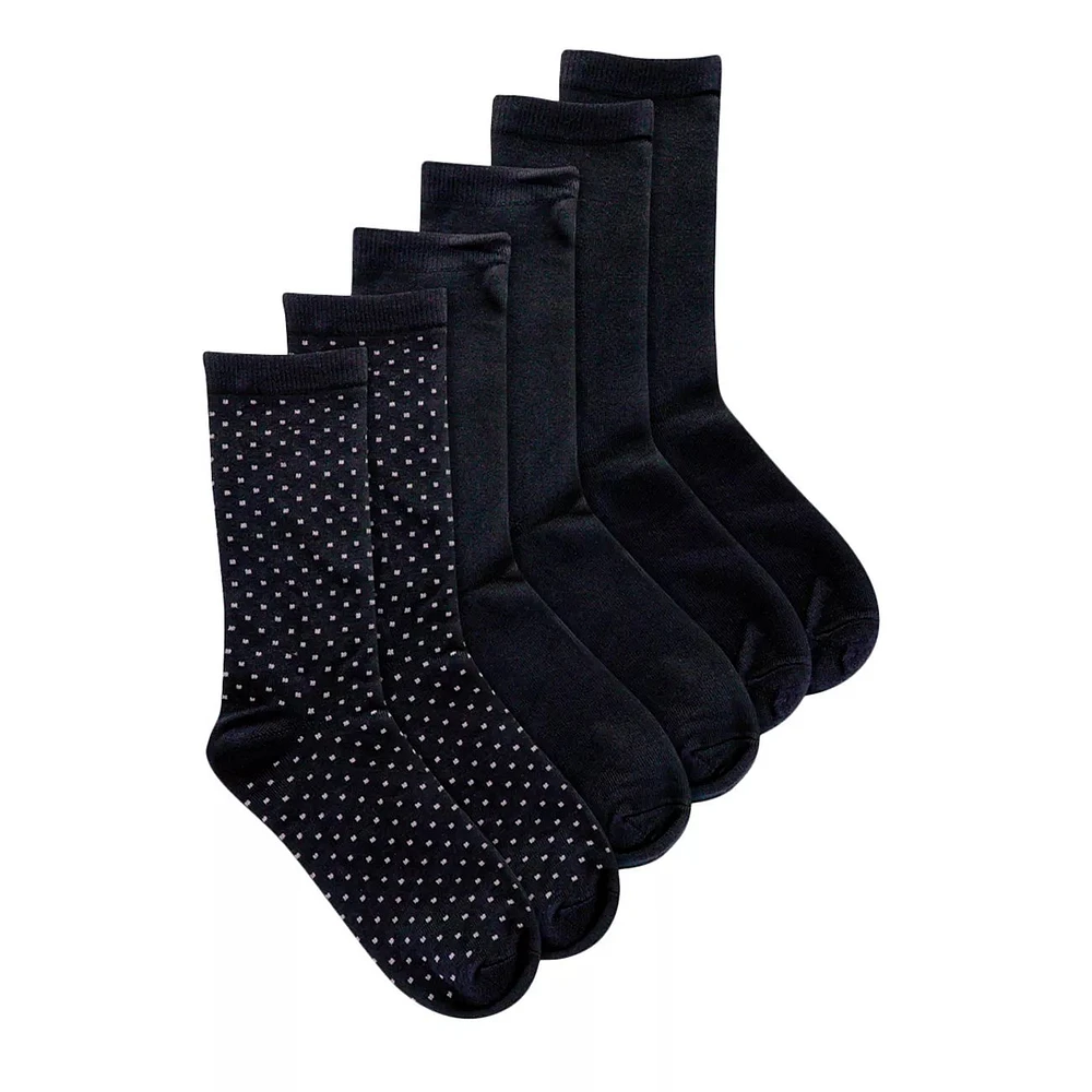 Women's 3 Pack Soft And Dreamy-Tiny Pin Dot Crew Socks