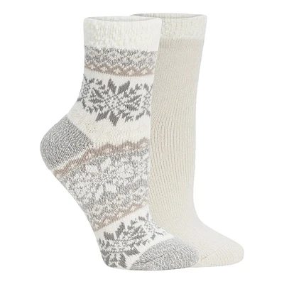 Women's 2-Pack Snow Day Double Layer Crew Socks